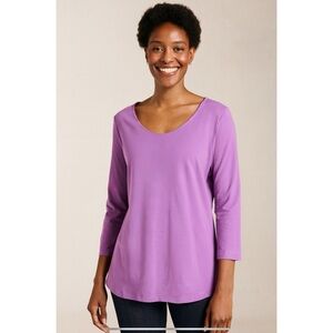 LBH TOP 3/4 SLEEVE NYLON SPANDEX LIGHTWEIGHT CASUAL STRETCHY SLEEK VERSATILE XL